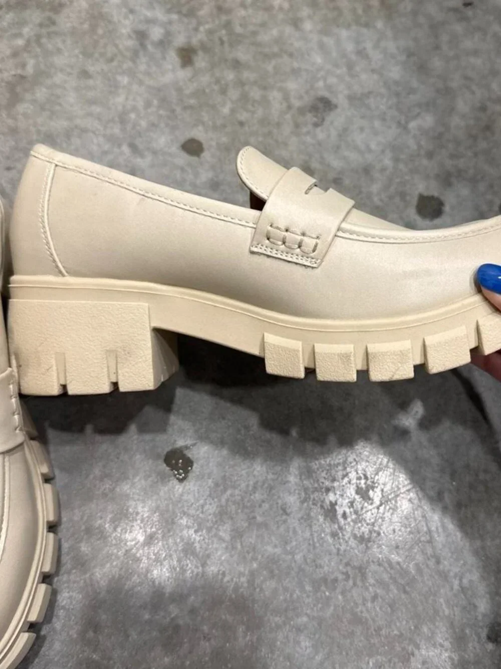 Women's Cream and Tan Loafers